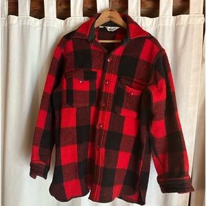 Vintage Woolrich Buffalo Plaid Wool Shirt Coat